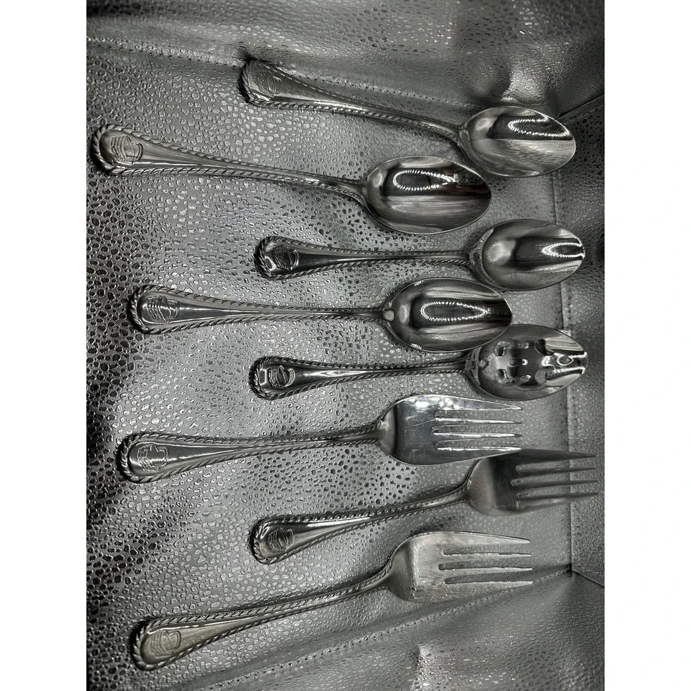 Wallace‎ Silverplate Serving Utensils Lot Of 8 Wheat Basket EP Bronze Vintage